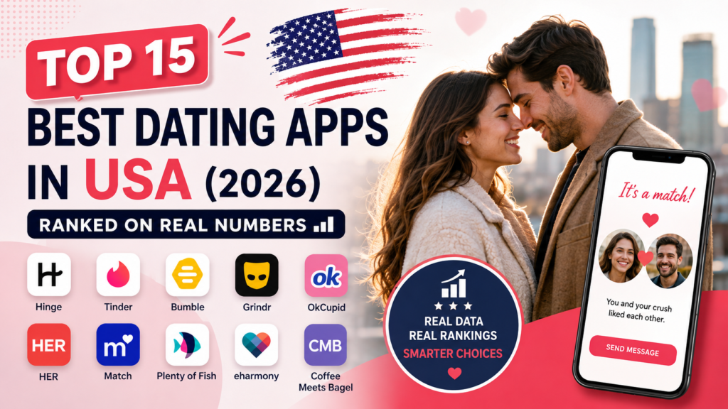 Comparison of the leading US dating apps in 2026, with Hinge, Tinder, Bumble and Grindr ranked by disclosed paying subscribers